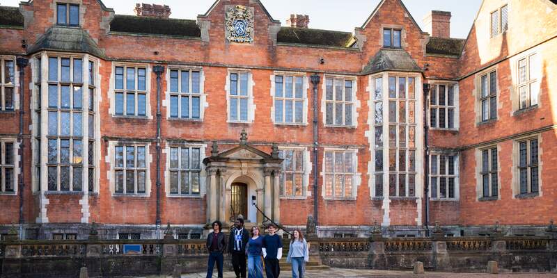 Students in front of Heslington Hall